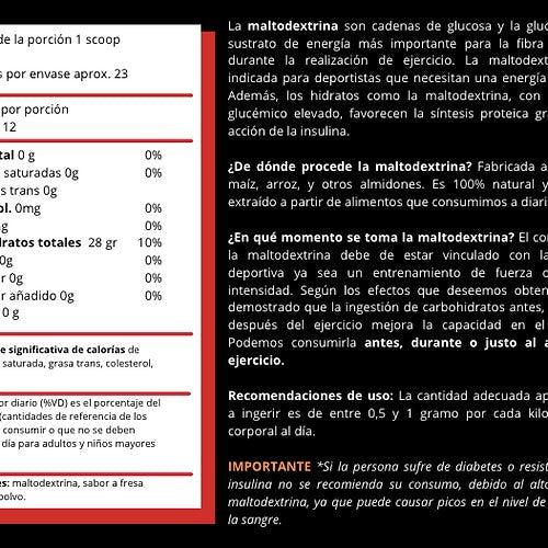 Maltodextrina x 700 gr - Frutos rojos - JH Nutrición