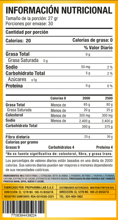 RM Pre-workout | MacroBlends - JH Nutrición