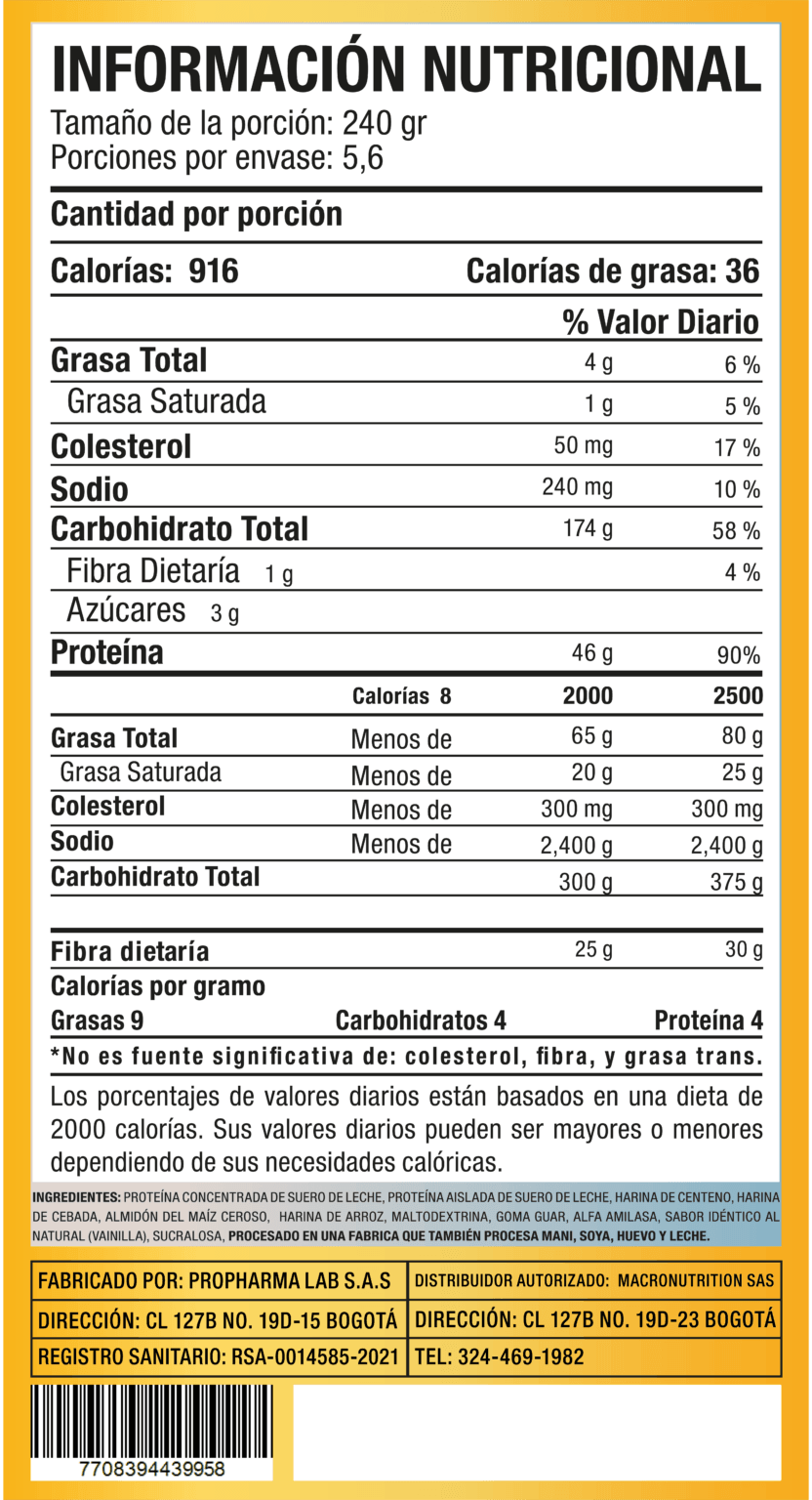 XL gainer Food Blend 3Lb | MacroBlends - JH Nutrición